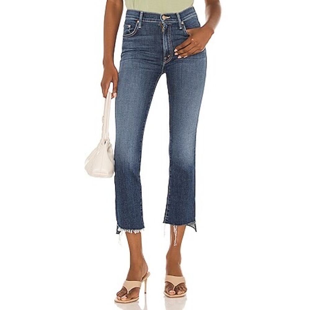 Mother Insider Crop Step Fray in Girl Crush Jeans Women's Size 27